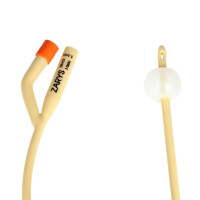 Dvojcestný latexový silikónovaný Foleyho urologický katéter s gumovým ventilom a balónikom 1 ks. CH16