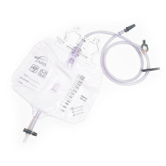 Sterilné vrecko na 2-týždňový zber moču s portom na odber vzoriek 1 ks 2 l 120 cm