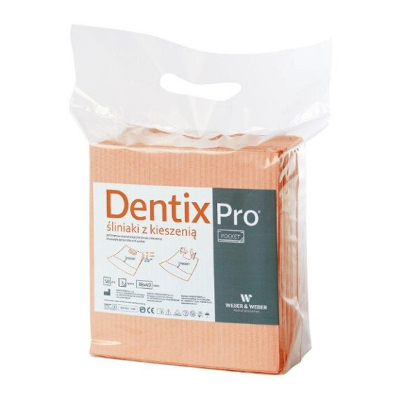 Weber&Weber Jednorazové stomatologické podbradníky DentixPro s vreckom 50 ks Marhuľový