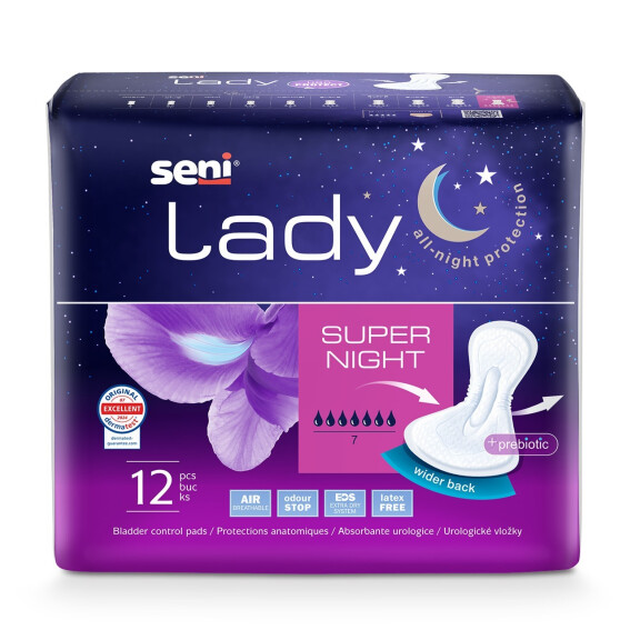 Seni Lady Super Night urologické vložky pre ženy na noc proti úniku moču