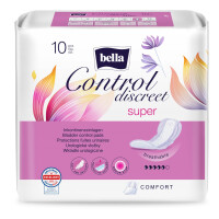 Bella Control Discreet Super vložky pre ženy na inkontinenciu 10 ks 18 x 37 cm 10 ks