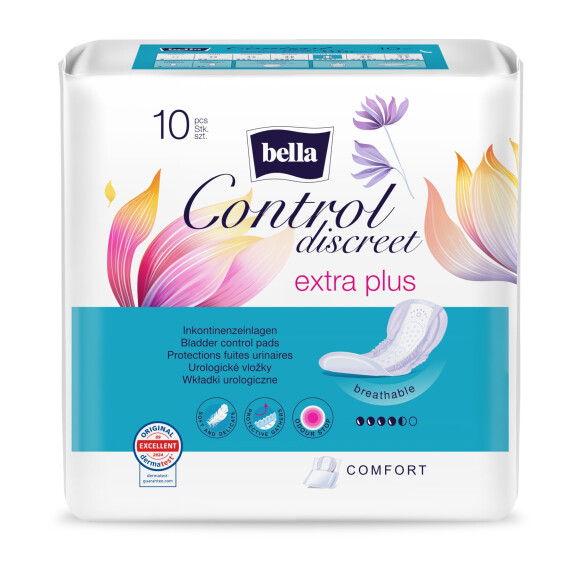 Bella Control Discreet Extra Plus inkontinenčné vložky pre ženy 10 ks 15 x 33 cm 10 ks
