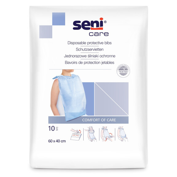 Seni Care Ochranné podbradníky pre dospelých s vreckom 10 ks