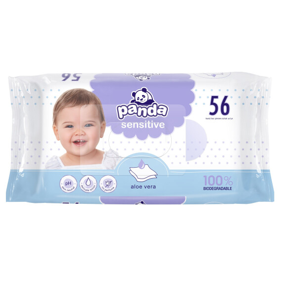 Panda Vlhčené obrúsky Sensitive s aloe vera 56 ks pre deti