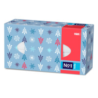Bella No1 Vlhčené obrúsky 150 ks Vianočná edícia na ruky a tvár 150 ks Modrá