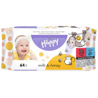 Bella Baby Happy Vlhčené obrúsky s mliekom a medom 64 ks 64 ks