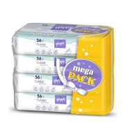 Bella Baby Happy Classic Sensitive Vlhčené obrúsky pre citlivú pokožku 56 ks x 4 56 ks x 4