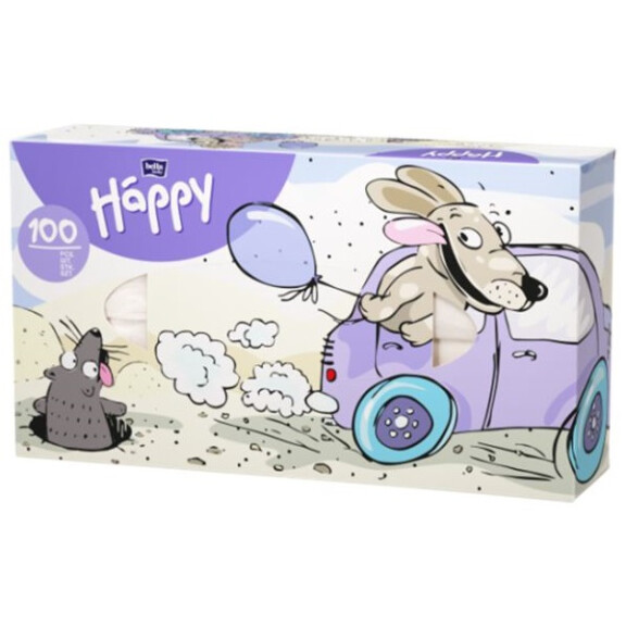 Bella Baby Happy Vlhčené obrúsky pre deti v krabičke s obrázkami 100 ks Koláče