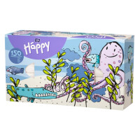 Bella Baby Happy Vlhčené obrúsky pre deti v krabičke s obrázkami 150 ks Chobotnica