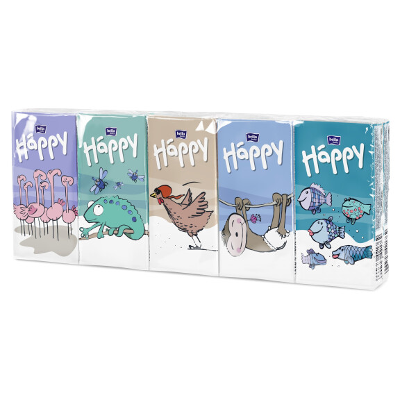 Bella Baby Happy Detské vlhčené obrúsky do vrecka 90 kusov trojvrstvové 9 ks x 10 balení Vreckové