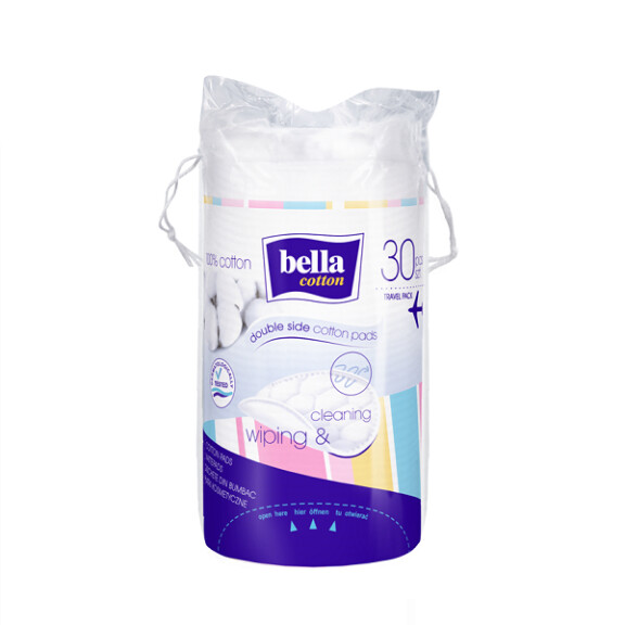 Bella Cotton Okrúhle odličovacie tampóny na tvár 30 ks