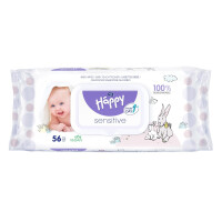 Bella Baby Happy Sensitive vlhčené obrúsky pre deti 56 ks s aloe vera 56 ks