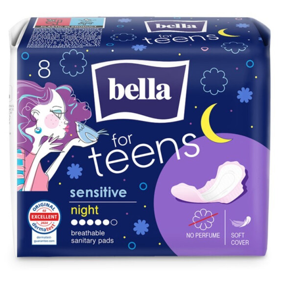 Bella For Teens Night Sensitive nočné vložky pre dievčatá s krídelkami