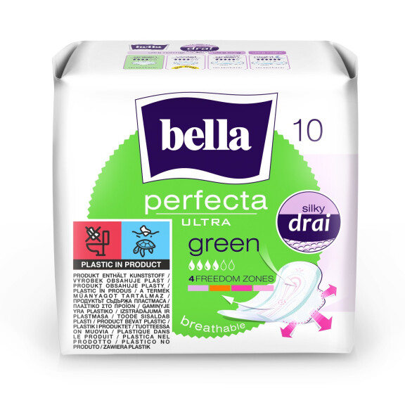 Dámske vložky Bella Perfecta Ultra Green s krídelkami 10 ks