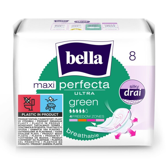Bella Perfecta Ultra Maxi Green vložky na silnú menštruáciu 8 ks