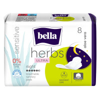 Bella Herbs Ultra Night vložky na noc Aloe Vera 8 ks pre citlivú pokožku 8 ks