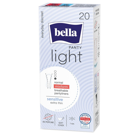 Slipové vložky Bella Panty Light Sensitive pre citlivú pokožku 20 ks