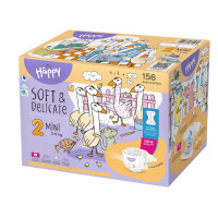 Bella Baby Happy Plienky Soft&Delicate 2 Mini 156 ks pre deti 3-6 kg