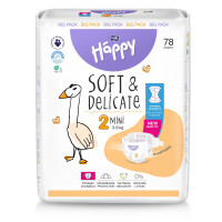 Bella Baby Happy Soft&Delicate plienky pre deti 3-6 kg s indikátorom vlhkosti 78 ks