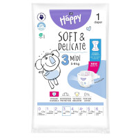 Bella Baby Happy Soft&Delicate plienky Midi 3 pre deti 5-9 kg 1 ks