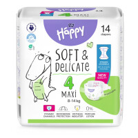 Bella Baby Happy Soft&Delicate plienky Maxi 4 pre deti 8-14 kg s indikátorom vlhkosti 14 ks