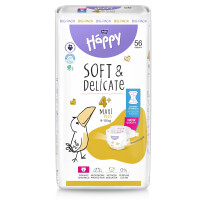 Plienky Bella Baby Happy Soft&Delicate 4+ pre deti 9-15 kg s indikátorom vlhkosti 56 ks