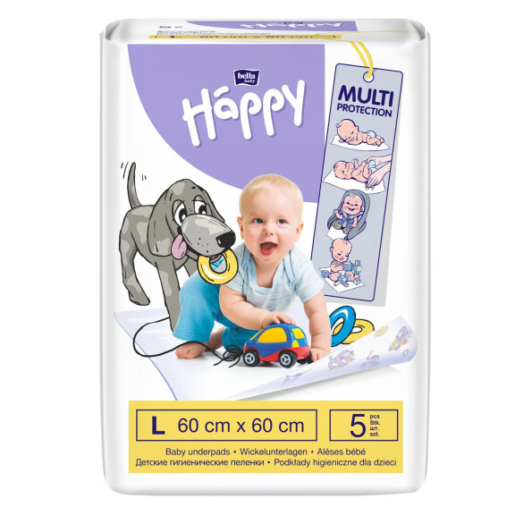 Podložky na prebaľovanie Bella Baby Happy pre bábätká 60 x 60 cm 5 ks