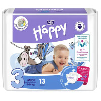Bella Baby Happy Plienky Midi 5-9 kg 32 ks s Flexi Fit 13 ks