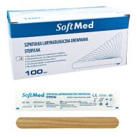 SoftMed laryngologické drevené špachtle Sterilné 100 ks