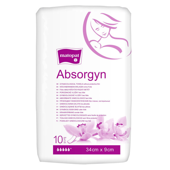 Absorgyn popôrodné vložky Matopat pre ženy 34 x 9 cm 10 ks