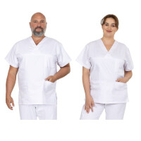 Zdravotnícka blúza Matopat MEDIFIT unisex biela s krátkym rukávom S/158-164 Biela