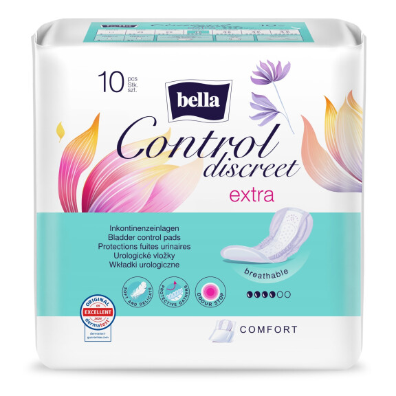 Bella Control Discreet Extra vložky na inkontinenciu pre ženy 10 ks 14 x 29,5 cm 10 ks