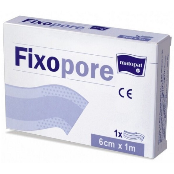 Matopat Fixopore náplasť s absorpčným vankúšikom na rany z netkanej textílie biela 6 cm x 1 m 1 ks