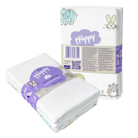 Látkové plienky Bella Baby Happy 3 kusy 80x80 cm 3 ks 80 x 80 cm
