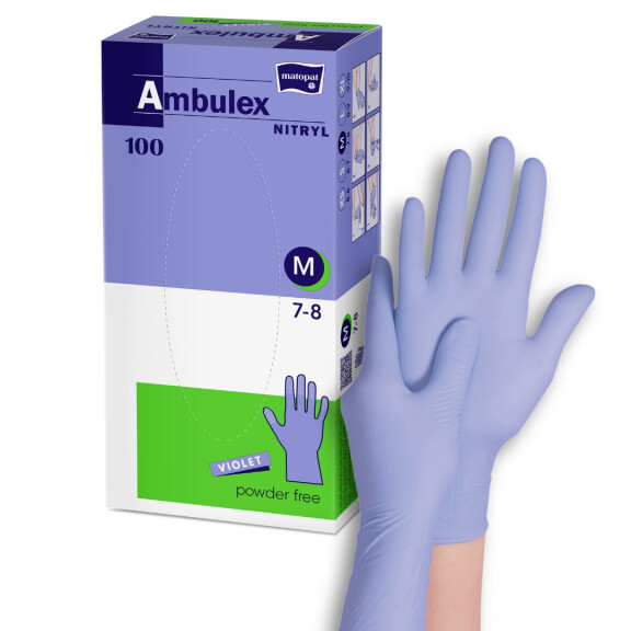 Ambulex Nitrilové rukavice fialové jednorazové na vyšetrenie M