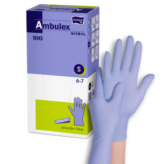 Ambulex Nitrilové rukavice fialové jednorazové na vyšetrenie S