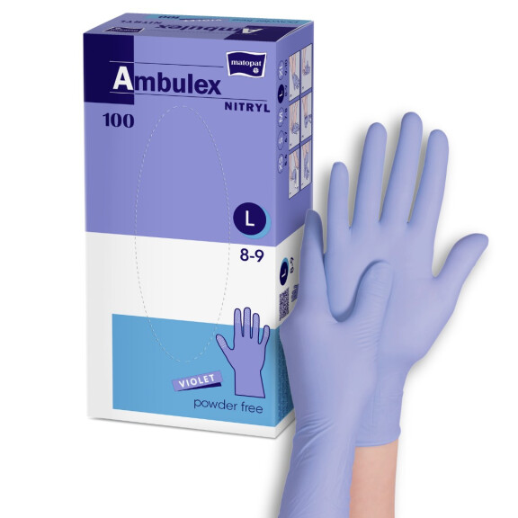 Ambulex Nitrilové rukavice fialové jednorazové na vyšetrenie L