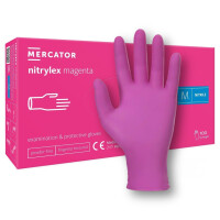 Mercator Nitrylex Magenta Nitrilové rukavice tmavoružové 100 ks M 100 ks Ružová