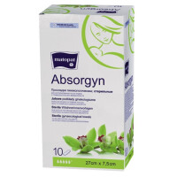 Matopat Absorgyn sterilné gynekologické vložky s fóliou 7,5 x 27 cm 10 ks S fóliou