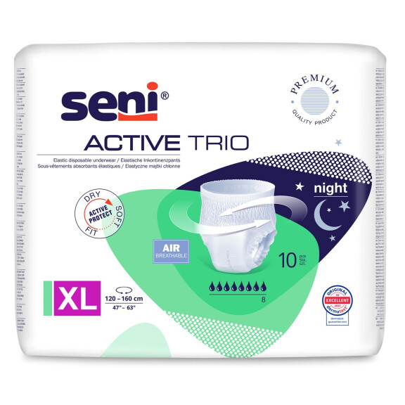 Absorpčné nohavičky Seni Active Trio na inkontinenciu XL 10 ks