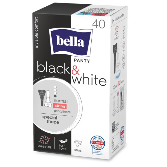 Bella Panty Black&White Tanga vložky 40 ks 40 ks