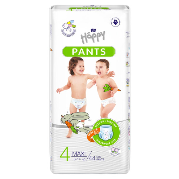 Plienkové nohavičky Bella Baby Happy Pants Maxi pre deti 8-14 kg 44 ks Fólia