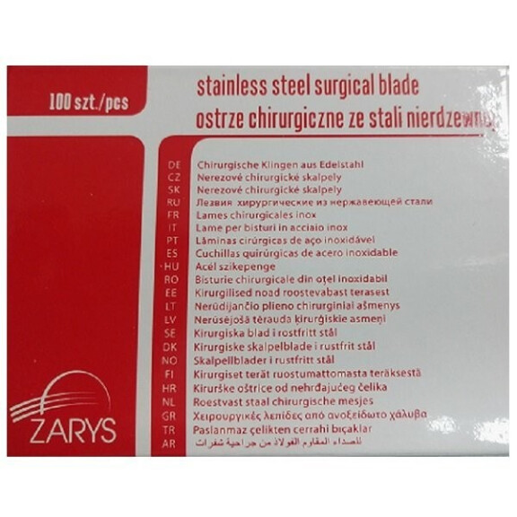 Pakiet 10x Sterilné chirurgické čepele 100 ks, 10