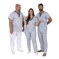 Matopat MEDIFIT  Lekárska blúza unisex model 36, sivá s grafitovými lemami L/170-176