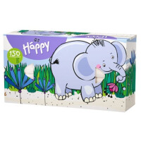Bella Baby Happy Vlhčené obrúsky pre deti v krabičke s obrázkami 150 ks Slon