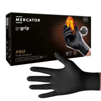 Pakiet 10x Mercator gogrip čierne nitrilové rukavice pre mechanikov nepudrované M