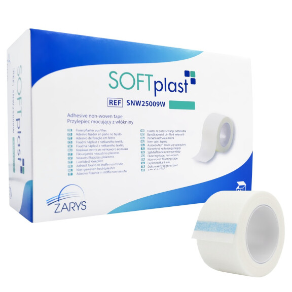Cievková náplasť z netkanej textílie SOFTplast 2,5 cm x 5 m 12 ks