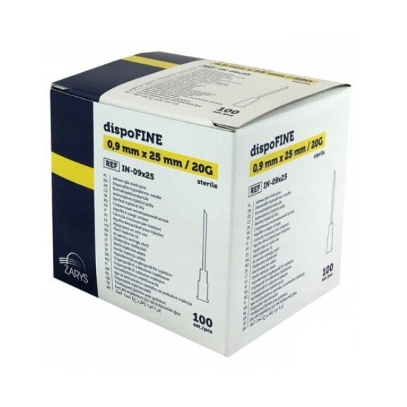 Injekčné ihly DispoFine 100 ks 0,9 x 25 mm G20