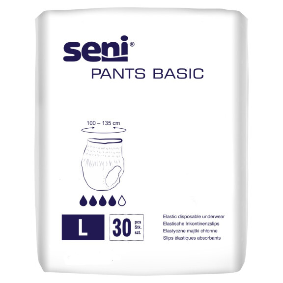 Absorpčné nohavičky Seni Pants Basic pre inkontinenciu L 30 ks