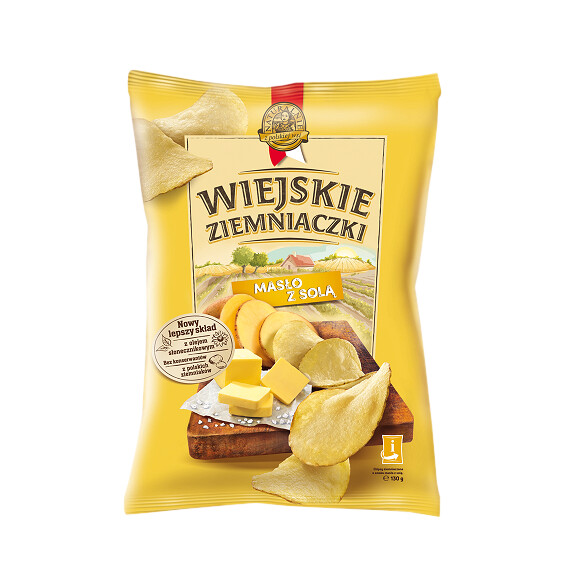Wiejskie Ziemniaczki masło z solą chipsy 130g
